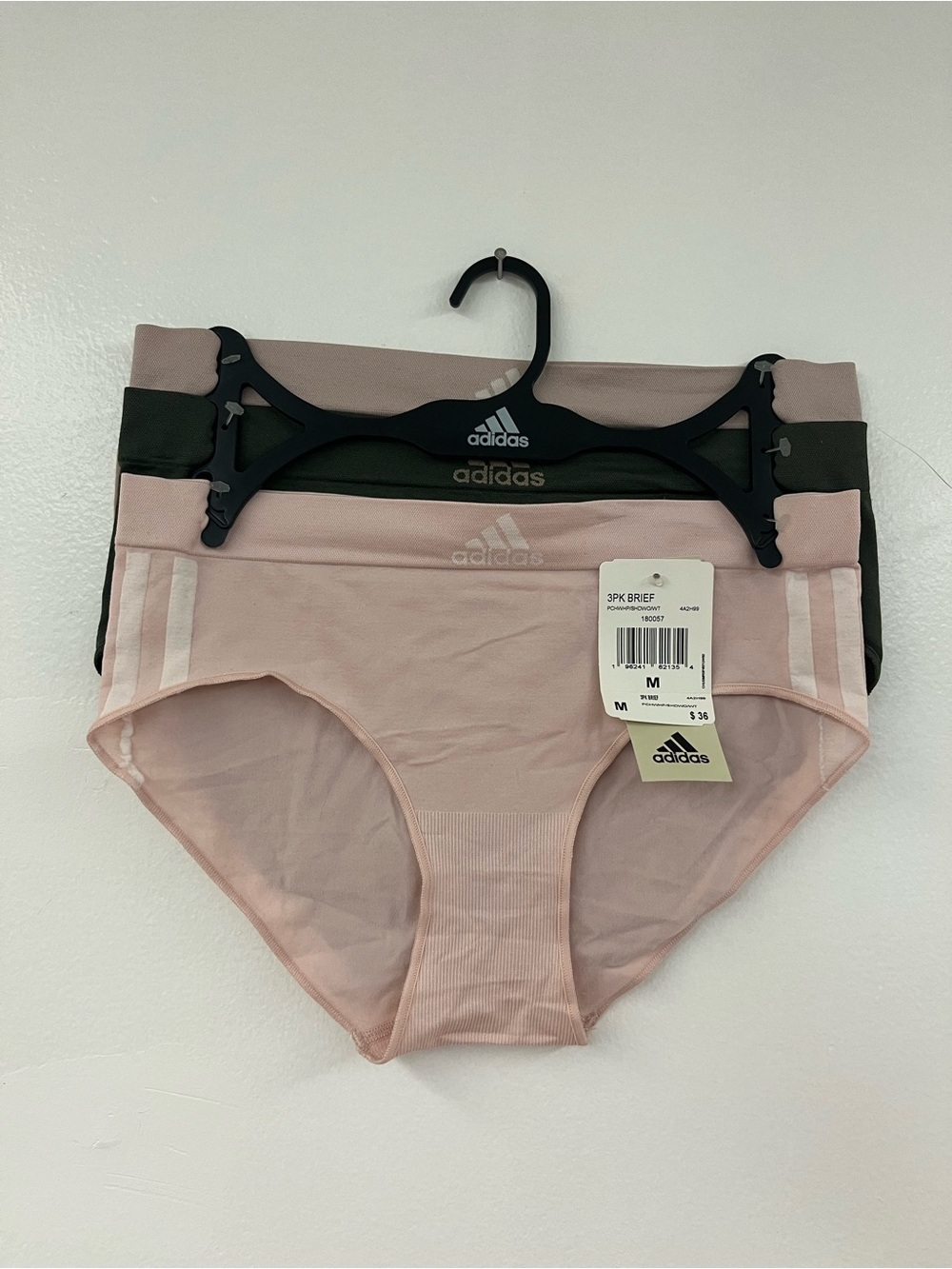 Adidas Women’s 3-Pack Brief Underwear - Pink, Olive, & Nude